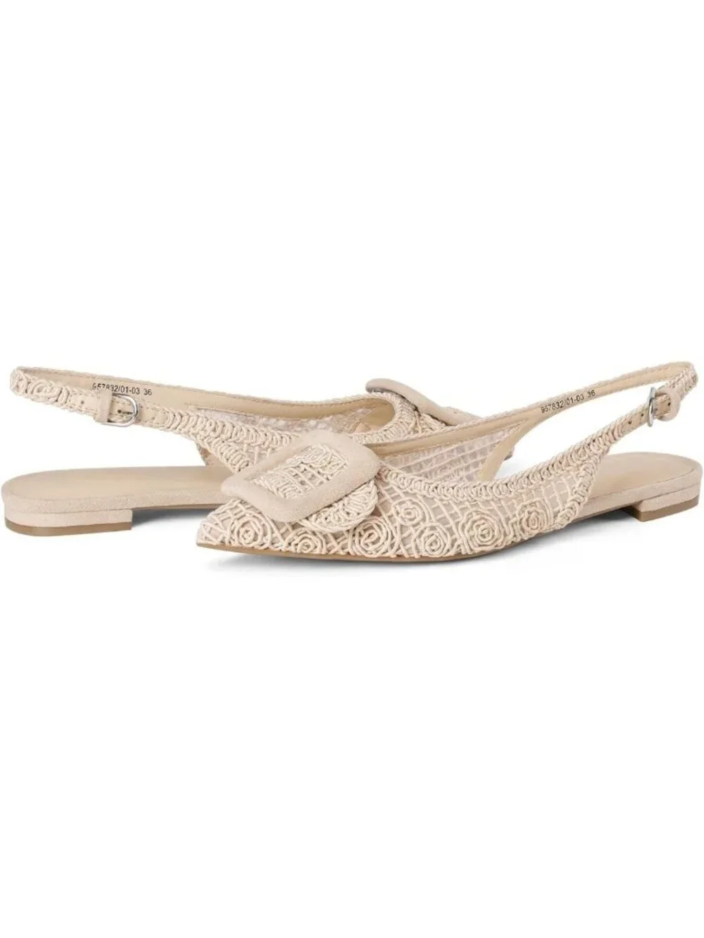 Stylish Women's Woven Mesh Slingback Flats - Pointed Toe Dress Shoes for Comfort